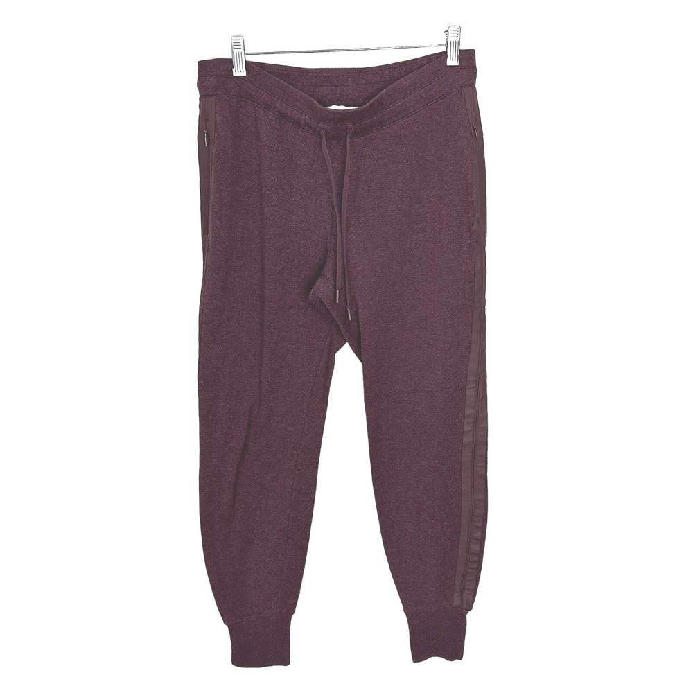 Athleta Tapered Jogger Pants Womens Small Plum Purpleβ Zip Pocket Style 77292